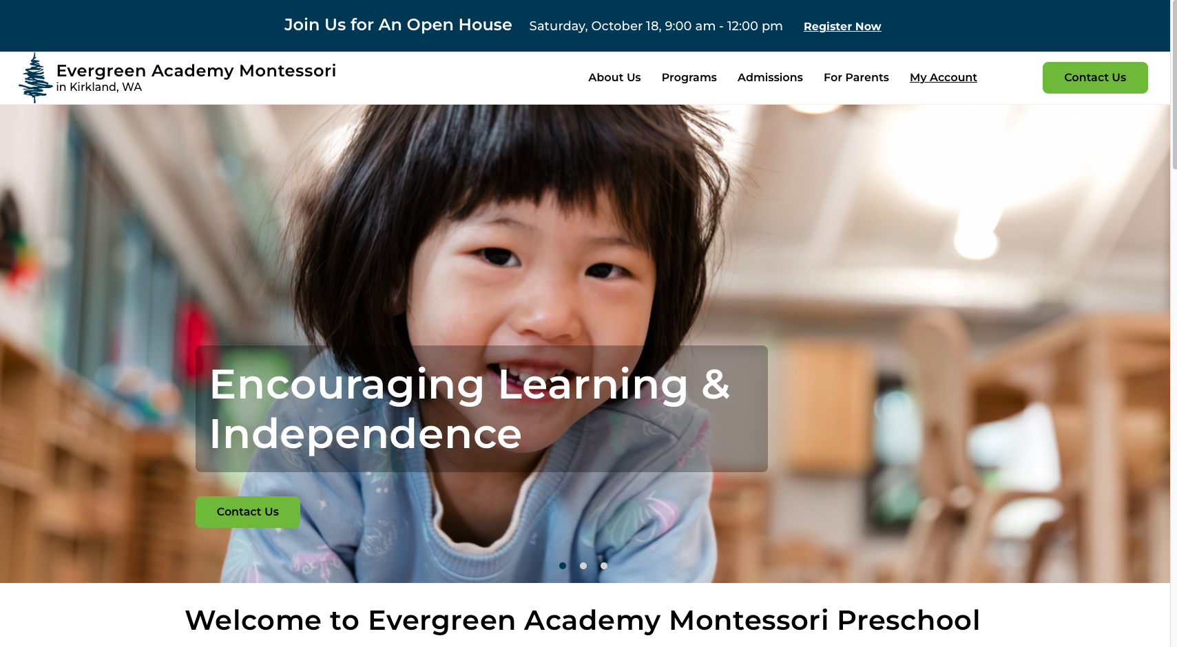 Evergreen Academy Website