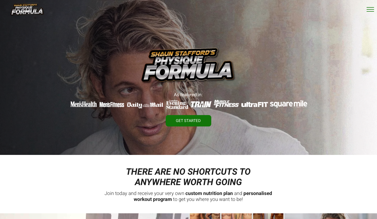 Shaun Stafford Fitness Website