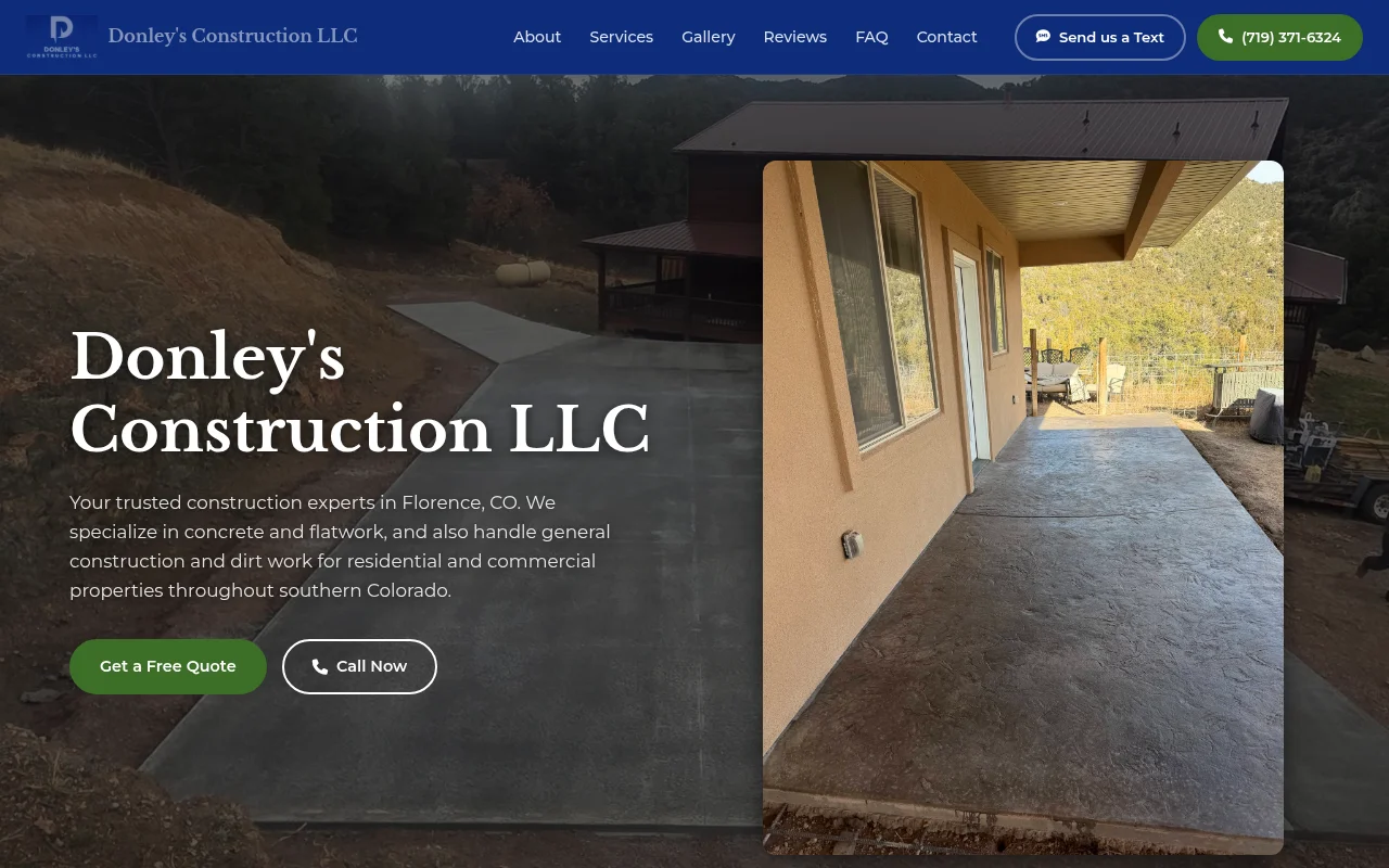 Donley's Construction LLC website