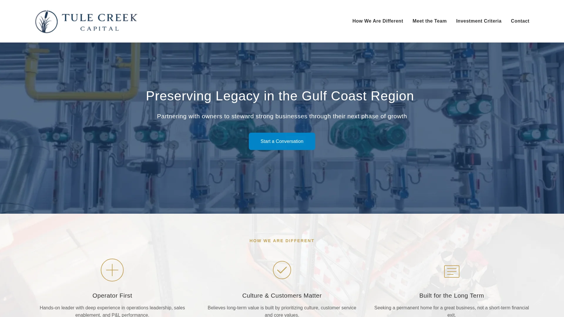 Tule Creek Capital website