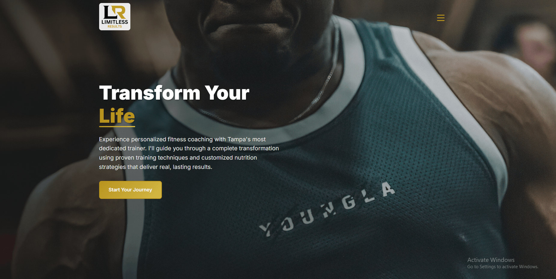 Personal trainer website design